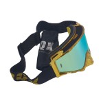 Ochelari unisex ski, snowboard, motociclism, ciclism, rama aurie lucioasa, lentila multicolora, O11GBMN